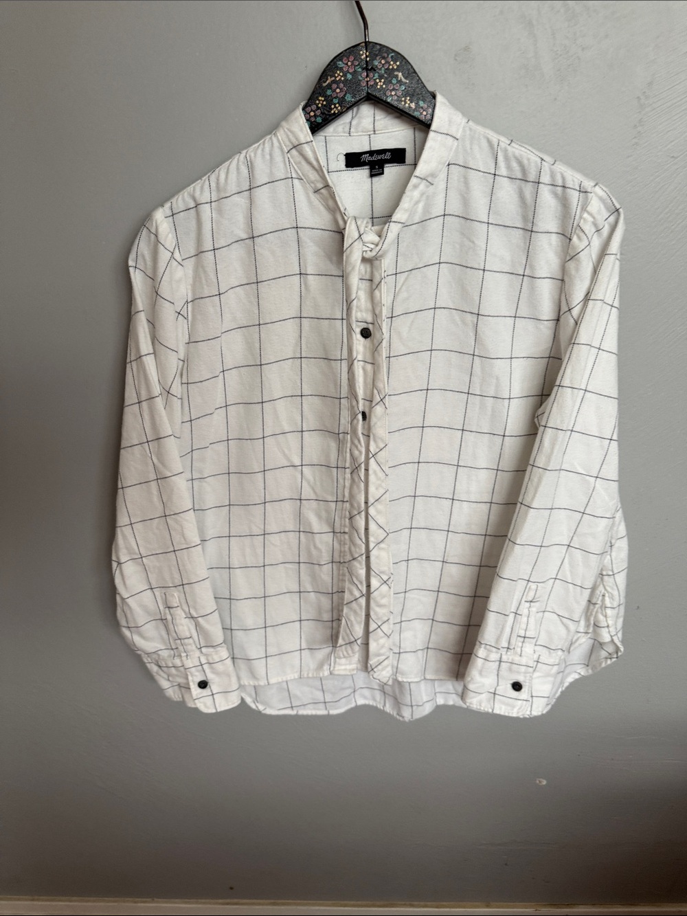 Madewell Flannel Tie-Neck Shirt